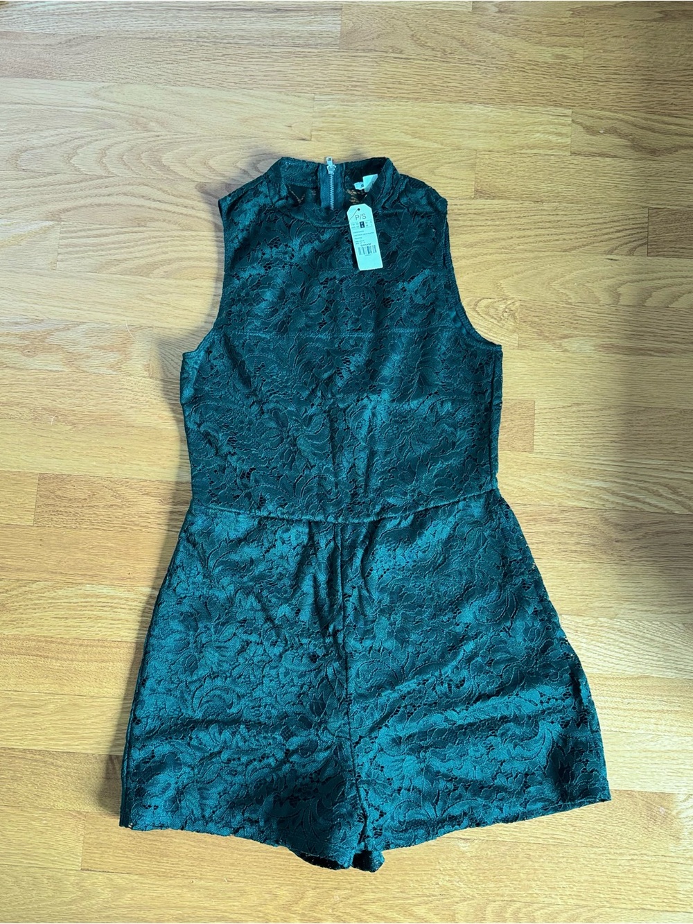 Garage Dark Green Lace Romper